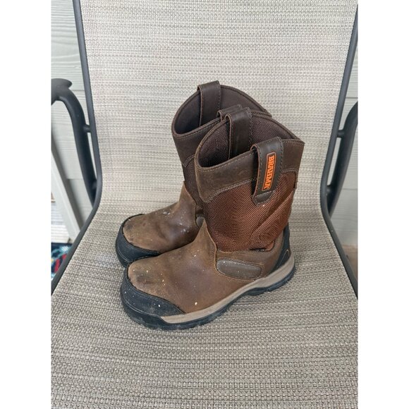 Brahma Men’s Rocher Pull-On Wellington Steel Toe Work Boots, Size 6.5, Brown, Le - Picture 2 of 8